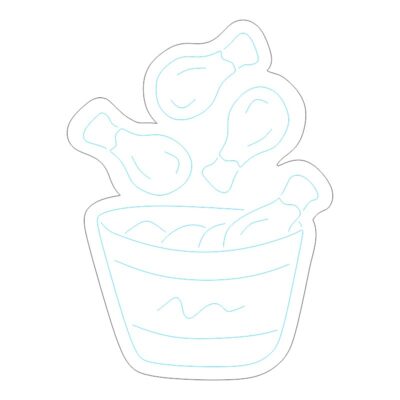 طرح نئون سوخاری | طرح وکتور ران مرغ کاسه مناسب ساخت نئون فلکس