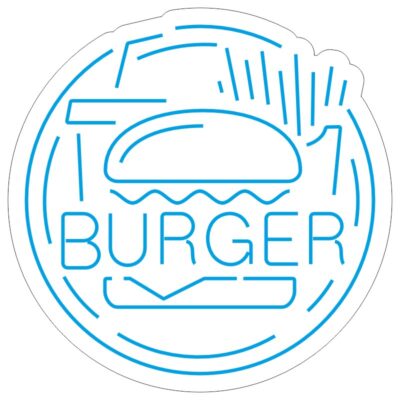 طرح نئون همبرگر BURGER – وکتور تابلو فستفود