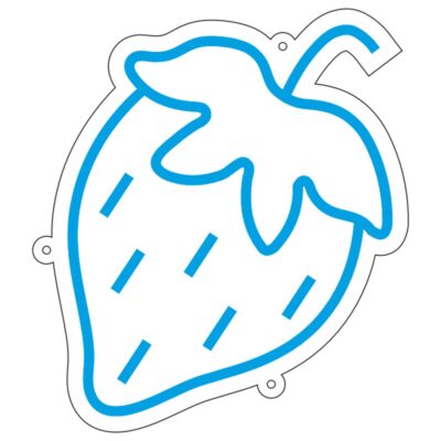 طرح نئون توتفرنگی – وکتور میوه تابلو نئون