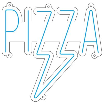 طرح نئون نوشته Pizza – وکتور پیتزا و فستفود