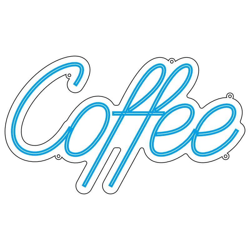 طرح نئون نوشته Coffee دستنویس – وکتور کافیشاپ شیک 3 design 256 1 گیمر نئون