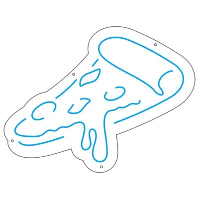 طرح نئون تکه پیتزا – وکتور خوراکی و تابلو فستفود