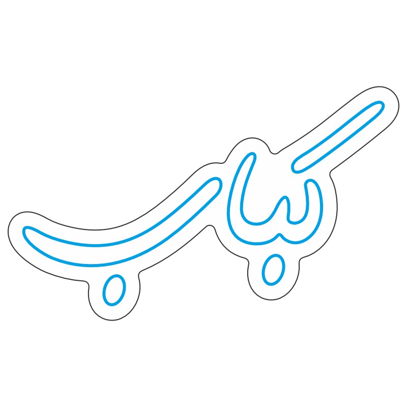 طرح نئون نوشته فارسی «کباب» – وکتور تابلو رستوران 4 design 261 1 دونر نئون