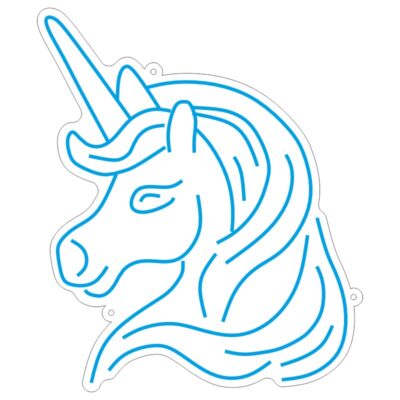 طرح نئون اسب تکشاخ (یونیکورن) – وکتور فانتزی کودکانه