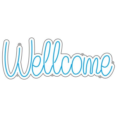 دانلود طرح نئونفلکسی Welcome مناسب تابلو ورودی مغازه و کافه