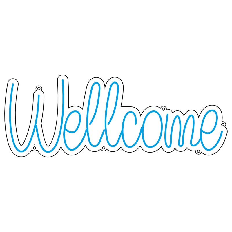 دانلود طرح نئونفلکسی Welcome مناسب تابلو ورودی مغازه و کافه 3 design 28 1 کمکس نئون
