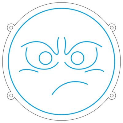 طرح نئون ایموجی عصبانی – وکتور چهره احساسی