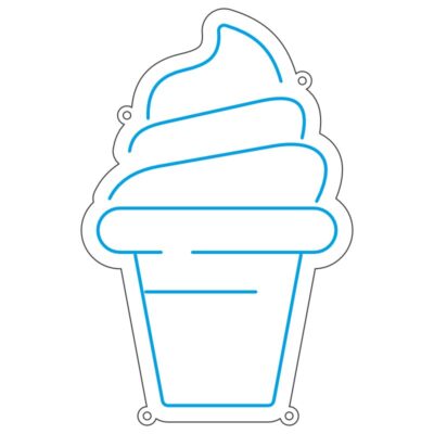 طرح نئون بستنی قیفی کلاسیک – وکتور دسر و خوراکی