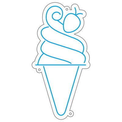 طرح نئون بستنی میوهای – وکتور تابستانی و جذاب