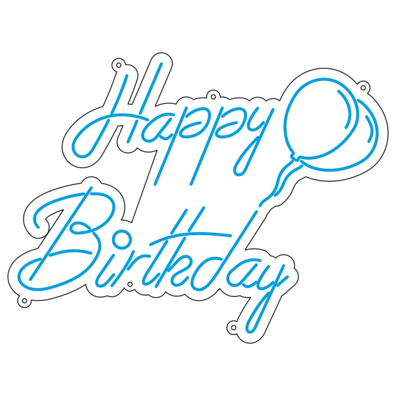 طرح نئون نوشته Happy Birthday با بادکنک – فایل تولد 1 design 291 1 تولد