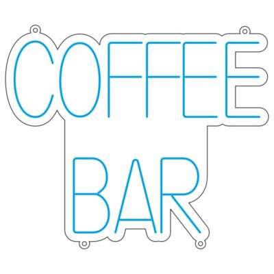 طرح نئون نوشته COFFEE BAR – فایل تابلو کافیشاپ