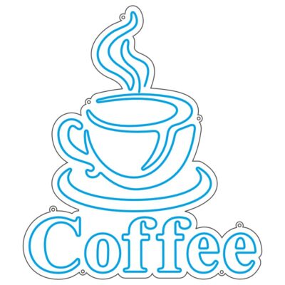 طرح نئون فنجان قهوه کلاسیک – وکتور کافیشاپ