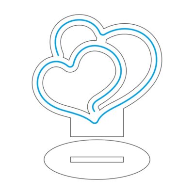 دانلود طرح نئون‌فلکسی دو قلب عاشقانه مخصوص دکور رومانتیک و کافه