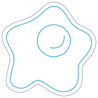 طرح نئون تخممرغ نیمرو – وکتور صبحانه و آشپزخانه - نیمرو بصورت ستاره