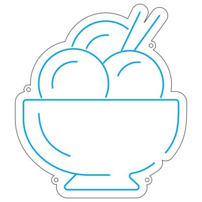 طرح نئون بستنی دو اسکوپ – فایل آماده تابلو نئون