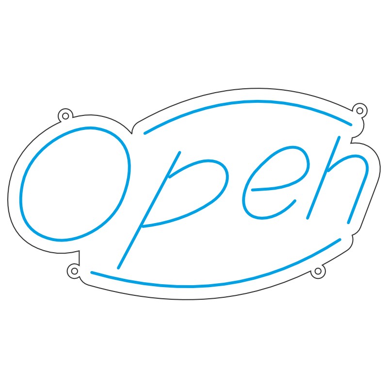 طرح نئون نوشته OPEN – وکتور تابلو مغازه و کافه 7 design 326 1 دستمال نئون