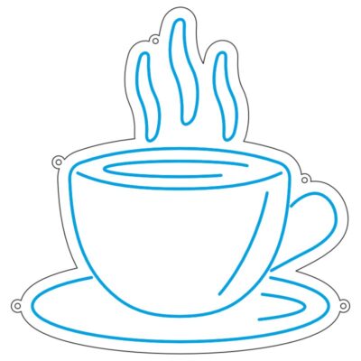 طرح نئون فنجان قهوه کلاسیک – وکتور کافیشاپ و منو