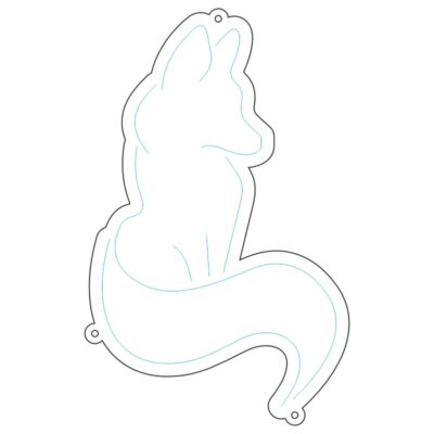 طرح نئون روباه نشسته – وکتور حیوان خانگی فانتزی