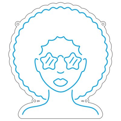 طرح نئون چهره فانتزی با عینک ستارهای – وکتور دکور و مدرن