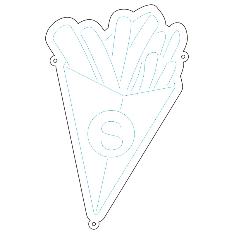 طرح نئون سیبزمینی مخروطی – وکتور فستفود و کافه 6 design 350 1 pizza neon