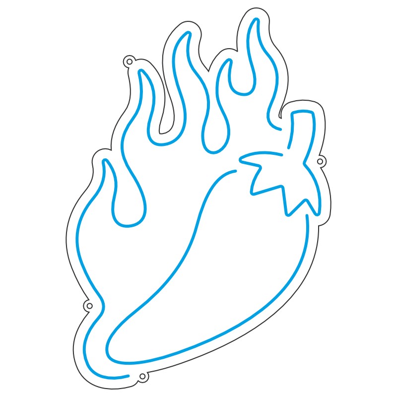 طرح نئون فلفل تند – وکتور آشپزخانه و فستفود 11 design 361 1 fries neon vector