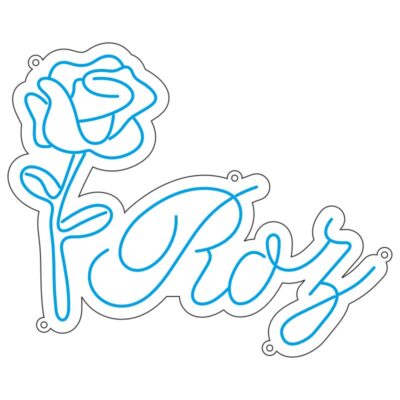 طرح نئون نوشته Rose و گل رز – وکتور عاشقانه و دکوری