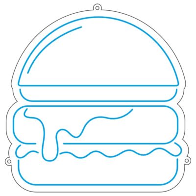 طرح نئون همبرگر دوبل – وکتور فستفود و منو