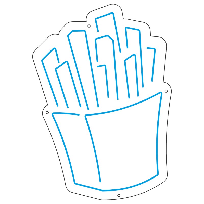 طرح نئون سیبزمینی سرخکرده – وکتور فستفود 8 design 379 1 fries neon vector