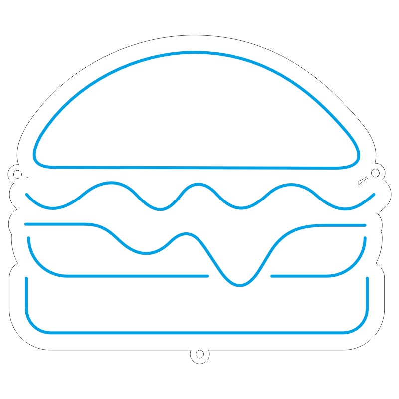 طرح نئون همبرگر دوبل 7 design 391 1 fries neon vector