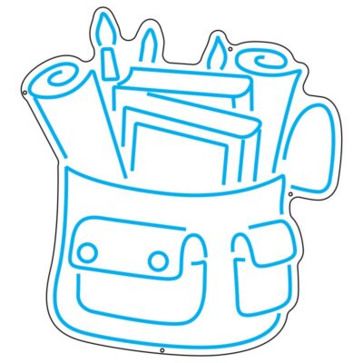 طرح نئون کیف ابزار هنری نقاشی - وکتور فایل کیف