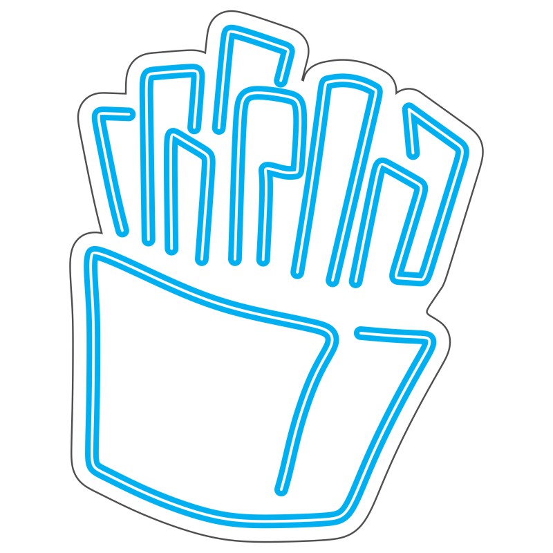 طرح نئون سیبزمینی سرخکرده 4 design 417 1 fries neon vector