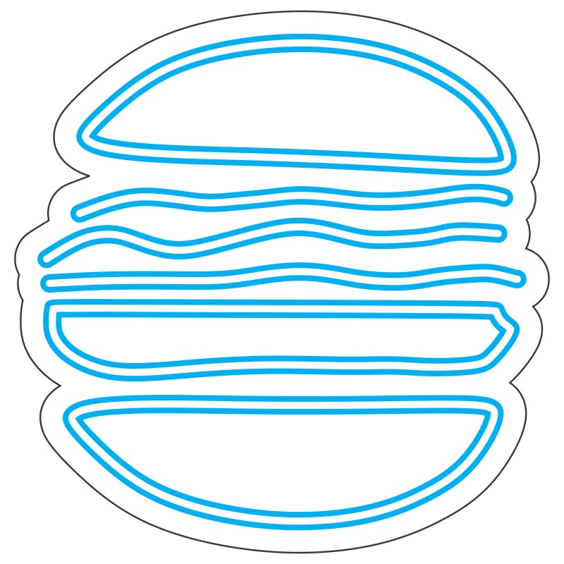 طرح نئون برگر چند لایه 3 design 419 1 fries neon vector