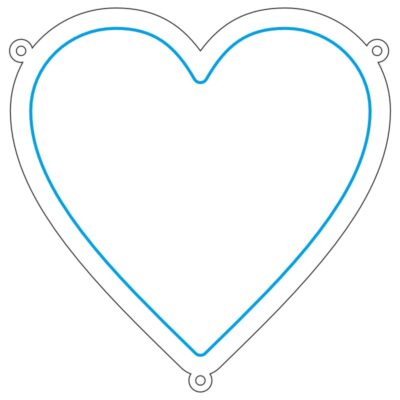 دانلود طرح نئون‌فلکسی قلب ساده مخصوص دکور عاشقانه و اتاق خواب