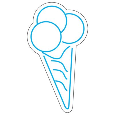 طرح نئون بستنی سه اسکوپ