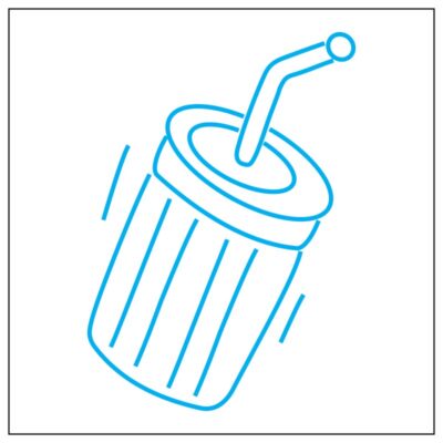طرح نئون لیوان نوشیدنی با نی