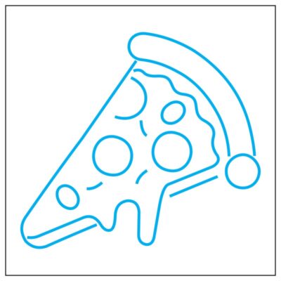 طرح نئون پیتزا با برش مثلثی