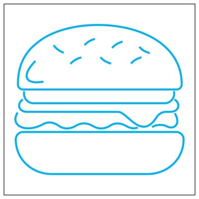 طرح نئون همبرگر فستفود