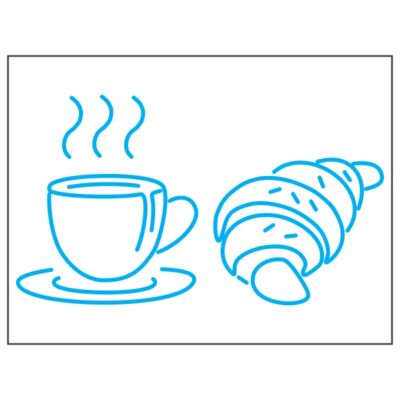 طرح نئون قهوه و کروسان