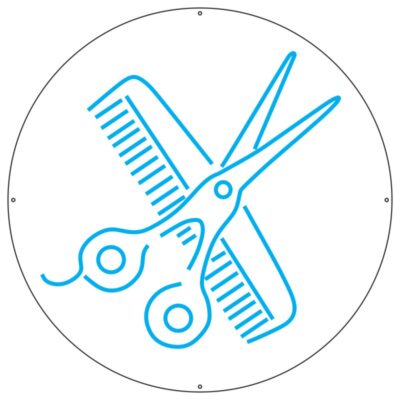 طرح نئون قیچی آرایشگری