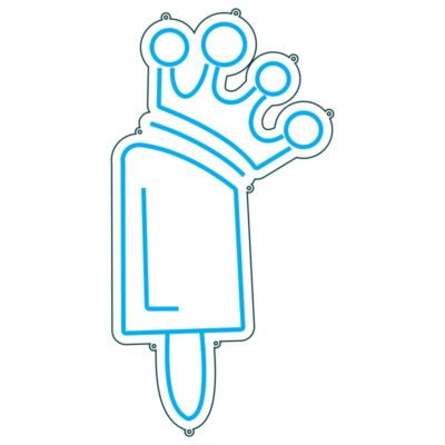 طرح نئون بستنی چوبی