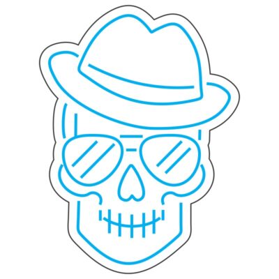 طرح نئون اسکلت با کلاه