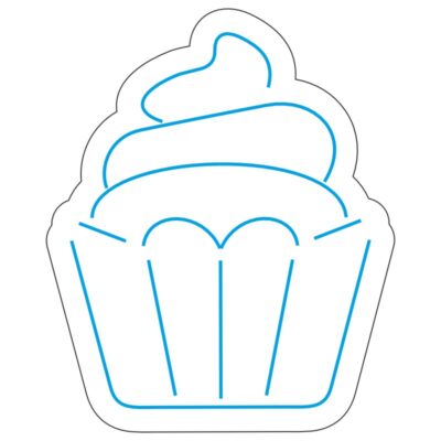 طرح وکتور کاپ‌کیک برای نئون فلکسی و برش لیزر