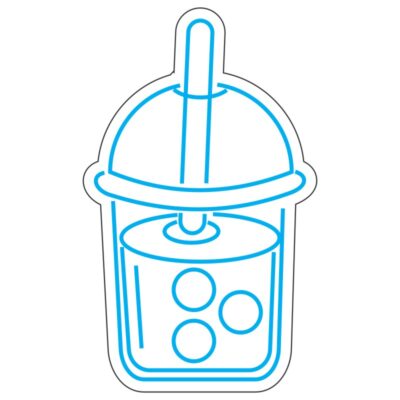 طرح نئون آبمیوه با درپوش و نی