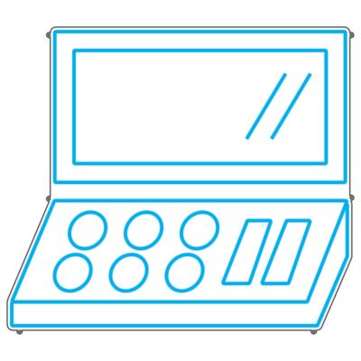 طرح نئون جعبه پودر میکاپ و آرایشگاه