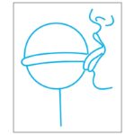 طرح نئون زن در حال لیس زدن آبنبات