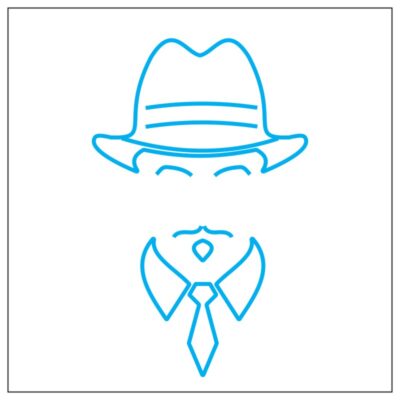 طرح نئون مرد با کلاه و کت شیک