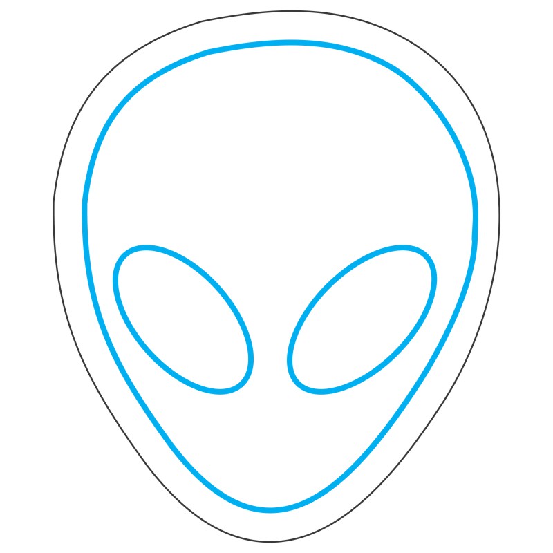 طرح نئون چهره بیگانه (Alien) 6 design 593 1 گیلاس نئون
