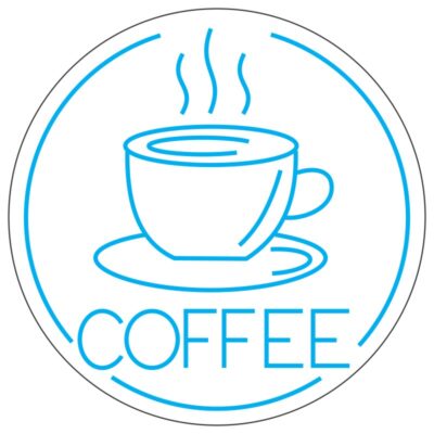 طرح نئون فنجان قهوه دایرهای