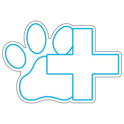 طرح نئون پنجه حیوان و صلیب دامپزشکی