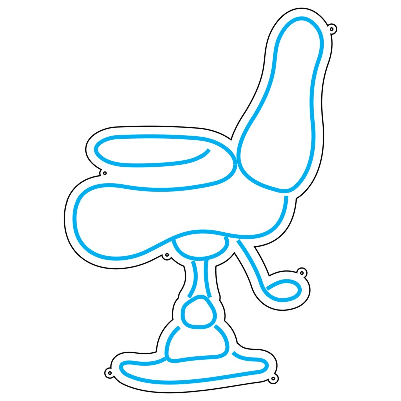 طرح نئون صندلی آرایشگاه مردانه 2 design 621 1 پیتزا نئون